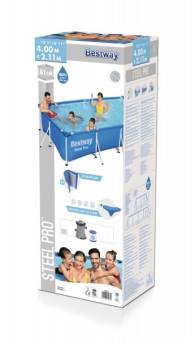 Каркасный бассейн BestWay Steel Pro 400х211х81см, 5700л. 56405