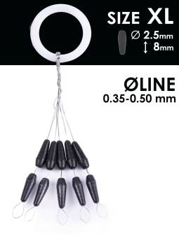 СТОПОРЫ рыболовные Р.004XL 10шт. RUBBER CONE "Salmo"