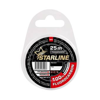ЛЕСКА флюорокарбон 25m, 0.34mm, 6.7kg transparent "Starline"
