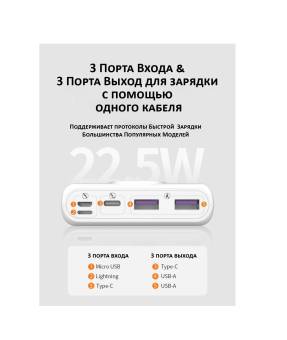 POWERBANK  Romoss SW20 PF, быстрая зарядка 22.5W, 20000mAh, белый