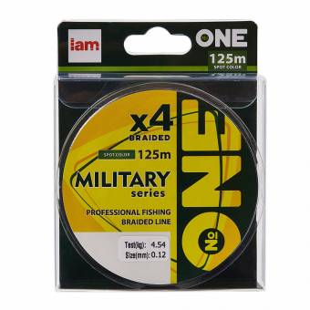 ШНУР плетённый 125m, 0.12mm, 4.54kg, X4 № ONE Military "Iam"