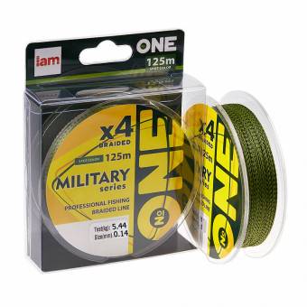 ШНУР плетённый 125m, 0.14mm, 5.44kg, X4 № ONE Military "Iam"