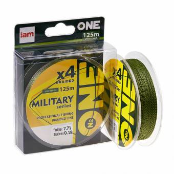 ШНУР плетённый 125m, 0.18mm, 7.71kg, X4 № ONE Military "Iam"