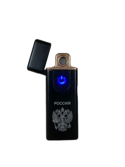ЗАЖИГАЛКА СЕНСОРНАЯ Россия черная зарядка USB