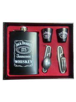 Подарочный набор Фляжка "Jack Daniels" + воронка + 2 стопки + вилка,ложка,открывалка,нож