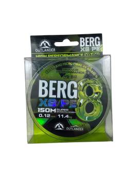 ШНУР плетённый 150m, 0.12mm, 11.4kg. Outlander BERG X8/PE