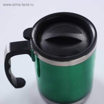 Термокружка 450 мл, металл, зеленая , 11х12 см