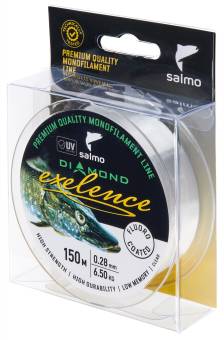 ЛЕСКА моноф. 150m 0,28mm Salmo Diamond EXELENCE FLUORO COATED Clear