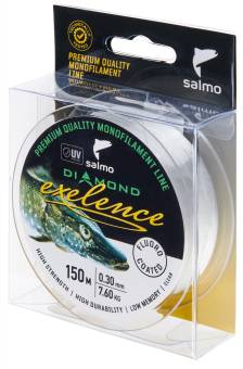 ЛЕСКА моноф.150m 0.30mm Salmo Diamond EXELENCE FLUORO COATED Clear