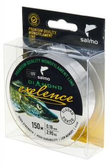 ЛЕСКА моноф. 150m 0.18mm Salmo Diamond EXELENCE FLUORO COATED Clear