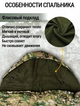 СПАЛЬНЫЙ МЕШОК Аскар -20 220х90см с флисом