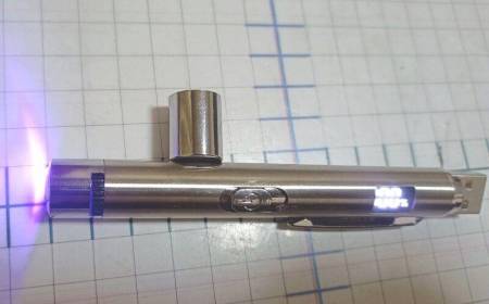 ФОНАРИК ультрафиолетовый 12см с лазерной указкой и индикатором заряда USB