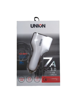 Автомобильное зарядное устройство 4 USB 7А QC 3.0 Union