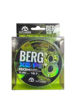 ШНУР плетённый 150m, 0.30mm, 32.4kg. Outlander BERG X8/PE