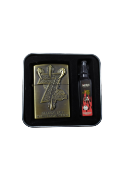 ЗАЖИГАЛКА бензиновая желтая тип Zippo + бензин "JW"