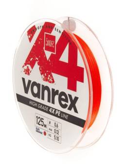 ЛЕСКА VANREX Х4 плетёная 125m, 0.12mm, 5.10kg "Lucky John"