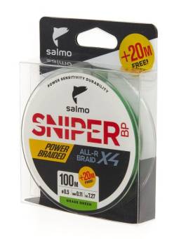 ЛЕСКА SNIPER BP ALL-R BRAID Х4 плетёная 120m, 0.11mm, 7.27kg "Salmo"