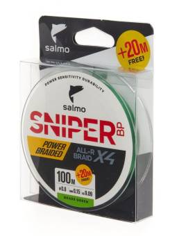 ЛЕСКА SNIPER BP ALL-R BRAID Х4 плетёная 120m, 0.15mm, 9.09kg "Salmo"