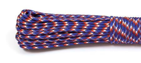 Paracord 550 red blue white camo #023 30 метров