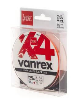 ЛЕСКА VANREX Х4 плетёная 125m, 0.10mm, 3.40kg "Lucky John"