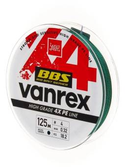 ЛЕСКА VANREX BBS Х4 плетёная 125m, 0.32mm, 18.20kg "Lucky John"