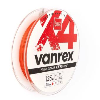 ЛЕСКА VANREX Х4 плетёная 125m, 0.20mm, 9.10kg "Lucky John"
