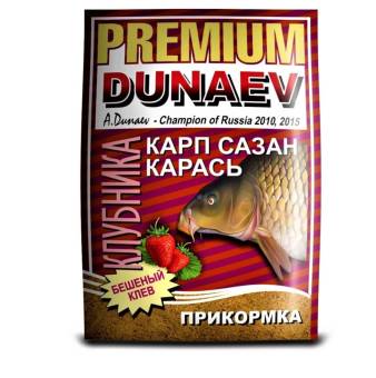 ПРИКОРМКА фидерная 1000гр. "Premium DUNAEV" (Клубника)