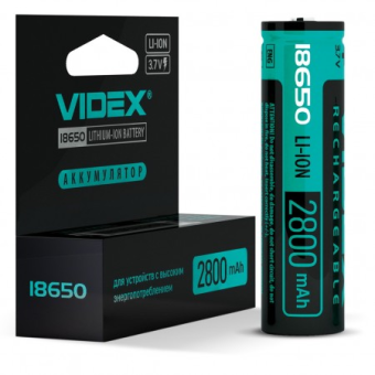 Аккумулятор VIDEX 18650 2800mAh с защитой