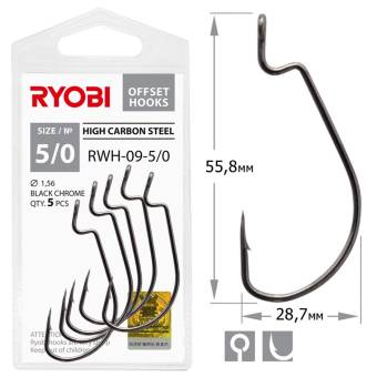 КРЮЧКИ офсетные №5/0 5шт. RWH-09 "Ryobi"