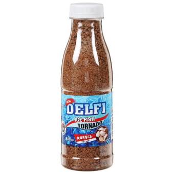 ПРИКОРМКА зимняя "Delfi ice fish tornado" (карась; чеснок, коричневая, 500 мл)