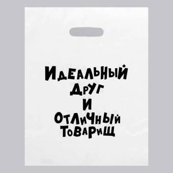 ПАКЕТ полиэтиленовый с ручкой 31*40см, 60мкм Идеальный Друг И Отличный Товарищ"