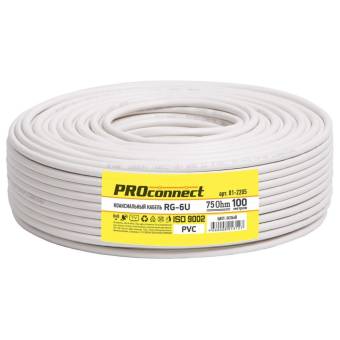 КАБЕЛЬ коаксиальный RG-6U PROconnect 100 м.