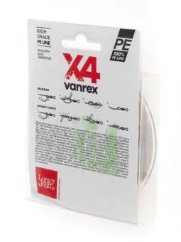 ЛЕСКА VANREX Х4 плетёная 125m, 0.08mm, 2.50kg тёмно-зел. "Lucky John"