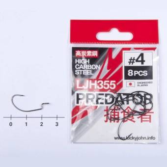 КРЮЧКИ офсетные PREDATOR #4 8шт. Lucky John"