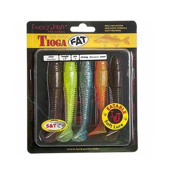 ВИБРОХВОСТЫ СЪЕДОБНЫЕ  3.9"(10.00) TIOGA FAT MIX1 5шт. "Lucky John"