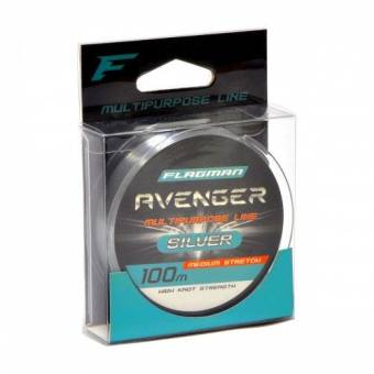 ЛЕСКА (100m 0,28mm 7,7kg) Avenger Silver "FLAGMAN"
