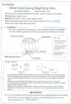 УВЕЛИЧИТЕЛЬНО СТЕКЛО 30x TH-9006A