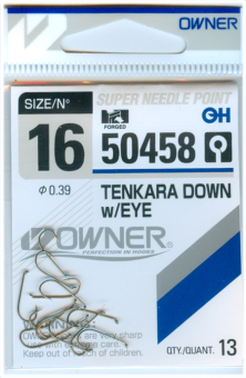 Крючки Owner 16/50458 0.39 Tenkara Down w/EYE
