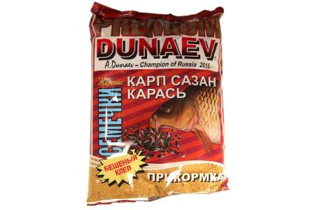 ПРИКОРМКА "Dunaev" Premium 1кг Карп-Сазан Жареная семечка